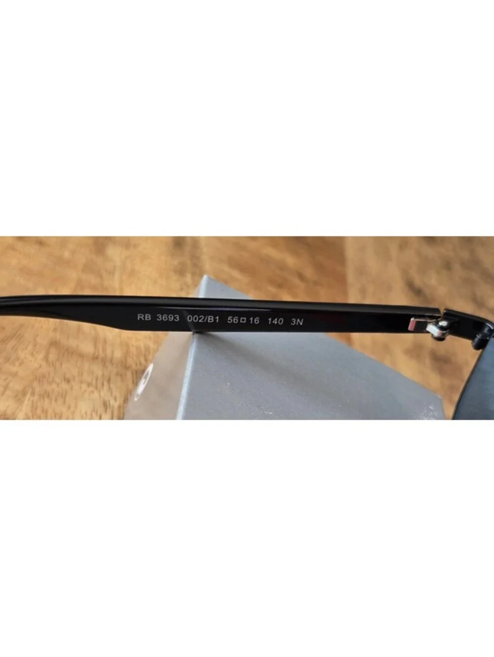 Ray-Ban RB3693 002/B1 Black Square Navigator Sunglasses 56mm, NEW ITALY w/ Case